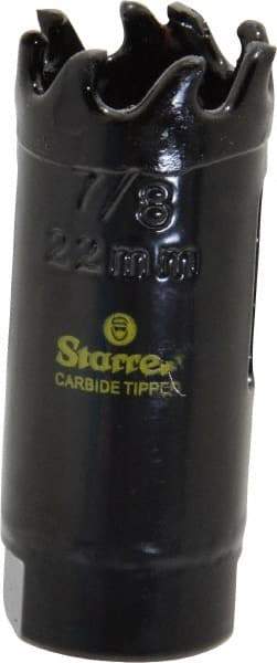 Starrett - 7/8" Diam, 1-5/8" Cutting Depth, Hole Saw - Carbide-Tipped Saw, Toothed Edge - Exact Tool & Supply