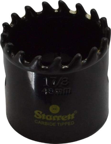 Starrett - 1-7/8" Diam, 1-5/8" Cutting Depth, Hole Saw - Carbide-Tipped Saw, Toothed Edge - Exact Tool & Supply