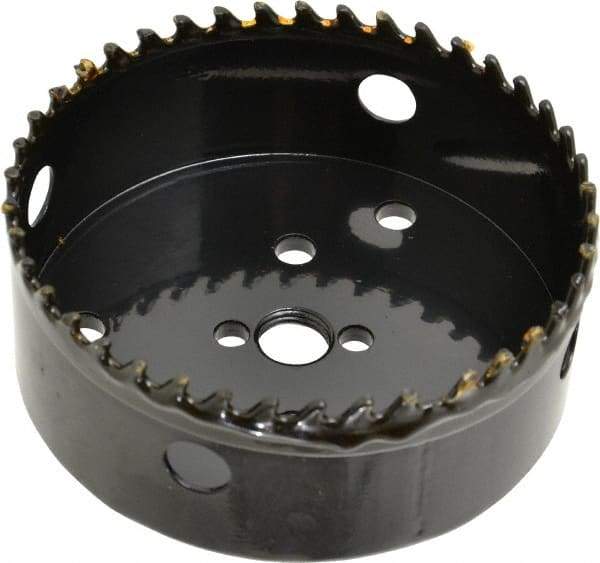 Starrett - 4-1/2" Diam, 1-5/8" Cutting Depth, Hole Saw - Carbide-Tipped Saw, Toothed Edge - Exact Tool & Supply