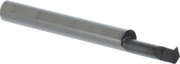 Scientific Cutting Tools - 0.6" Cutting Depth, 24 to 56 TPI, 0.12" Diam, Internal Thread, Solid Carbide, Single Point Threading Bar - AlTiN+ Finish, 2" OAL, 3/16" Shank Diam, 0.03" Projection from Edge, 60° Profile Angle - Exact Tool & Supply