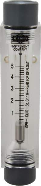 King - 1/2" FNPT Port Block Style, Inline Flowmeter - 100 Max psi, 5 GPM, Acrylic - Exact Tool & Supply