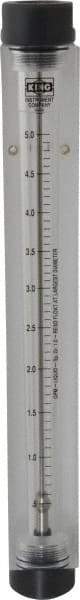 King - 3/4" FNPT Port Block Style, Inline Flowmeter - 100 Max psi, 5 GPM, Acrylic - Exact Tool & Supply