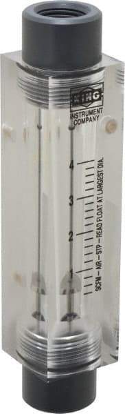 King - 1/2" FNPT Port Block Style, Inline Flowmeter - 125 Max psi, 4 SCFM, Acrylic - Exact Tool & Supply