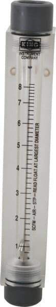King - 1/2" FNPT Port Block Style, Inline Flowmeter - 125 Max psi, 8.2 SCFM, Acrylic - Exact Tool & Supply