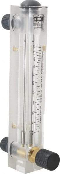 King - 1/2" M Port Block Style, Panel Mount Flowmeter - 125 Max psi, 22 SCFM, Acrylic - Exact Tool & Supply