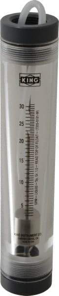 King - 1" FNPT Port Tube Flowmeter - 125 Max psi, 30.5 GPM, Acrylic - Exact Tool & Supply