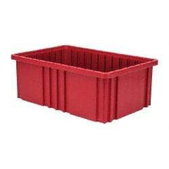 Quantum Storage - 75 Lb Load Capacity Red Polypropylene Dividable Container - Stacking, 16-1/2" Long x 10.9" Wide x 6" High - Exact Tool & Supply