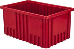 Quantum Storage - 75 Lb Load Capacity Red Polypropylene Dividable Container - Stacking, 16-1/2" Long x 10.9" Wide x 8" High - Exact Tool & Supply