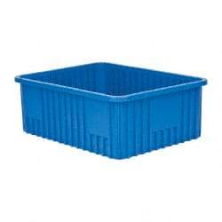 Quantum Storage - 100 Lb Load Capacity Blue Polypropylene Dividable Container - Stacking, 22-1/2" Long x 17-1/2" Wide x 8" High - Exact Tool & Supply