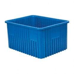 Quantum Storage - 100 Lb Load Capacity Blue Polypropylene Dividable Container - Stacking, 22-1/2" Long x 17-1/2" Wide x 12" High - Exact Tool & Supply