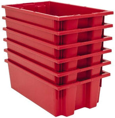 Quantum Storage - 75 Lb Load Capacity Red Polyethylene Tote Container - Stacking, Nesting, 18" Long x 11" Wide x 6" High - Exact Tool & Supply