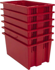 Quantum Storage - 75 Lb Load Capacity Red Polyethylene Tote Container - Stacking, Nesting, 18" Long x 11" Wide x 9" High - Exact Tool & Supply