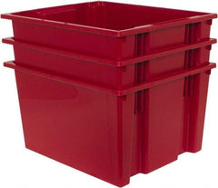 Quantum Storage - 100 Lb Load Capacity Red Polyethylene Tote Container - Stacking, Nesting, 23-1/2" Long x 19-1/2" Wide x 13" High - Exact Tool & Supply