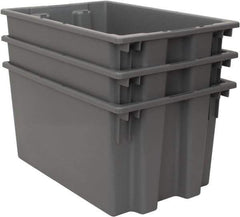 Quantum Storage - 100 Lb Load Capacity Gray Polyethylene Tote Container - Stacking, Nesting, 23-1/2" Long x 15-1/2" Wide x 12" High - Exact Tool & Supply