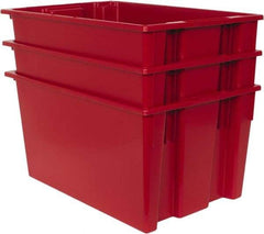Quantum Storage - 100 Lb Load Capacity Red Polyethylene Tote Container - Stacking, Nesting, 29-1/2" Long x 19-1/2" Wide x 15" High - Exact Tool & Supply