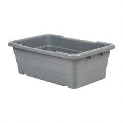 Quantum Storage - 100 Lb Load Capacity Gray Polypropylene Cross-Stack Container - Stacking, 25.1" Long x 16" Wide x 8-1/2" High - Exact Tool & Supply