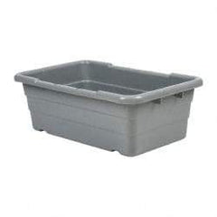 Quantum Storage - 100 Lb Load Capacity Gray Polypropylene Cross-Stack Container - Stacking, 25.1" Long x 16" Wide x 8-1/2" High - Exact Tool & Supply