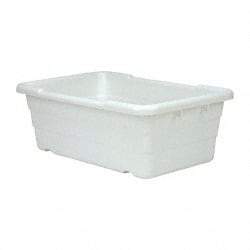 Quantum Storage - 100 Lb Load Capacity White Polypropylene Cross-Stack Container - Stacking, 25.1" Long x 16" Wide x 8-1/2" High - Exact Tool & Supply