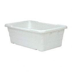Quantum Storage - 100 Lb Load Capacity White Polypropylene Cross-Stack Container - Stacking, 25.1" Long x 16" Wide x 8-1/2" High - Exact Tool & Supply