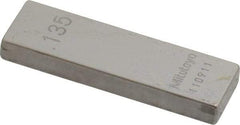 Mitutoyo - 0.135" Rectangular Steel Gage Block - Accuracy Grade 0, Includes Certificate of Inspection - Exact Tool & Supply