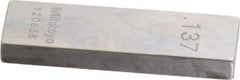 Mitutoyo - 0.137" Rectangular Steel Gage Block - Accuracy Grade 0, Includes Certificate of Inspection - Exact Tool & Supply