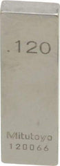 Mitutoyo - 0.12" Rectangular Steel Gage Block - Accuracy Grade 0, Includes Certificate of Inspection - Exact Tool & Supply