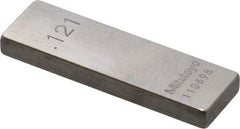 Mitutoyo - 0.121" Rectangular Steel Gage Block - Accuracy Grade 0, Includes Certificate of Inspection - Exact Tool & Supply