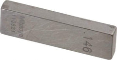 Mitutoyo - 0.146" Rectangular Steel Gage Block - Accuracy Grade 0, Includes Certificate of Inspection - Exact Tool & Supply