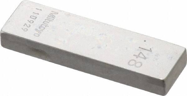Mitutoyo - 0.148" Rectangular Steel Gage Block - Accuracy Grade 0, Includes Certificate of Inspection - Exact Tool & Supply