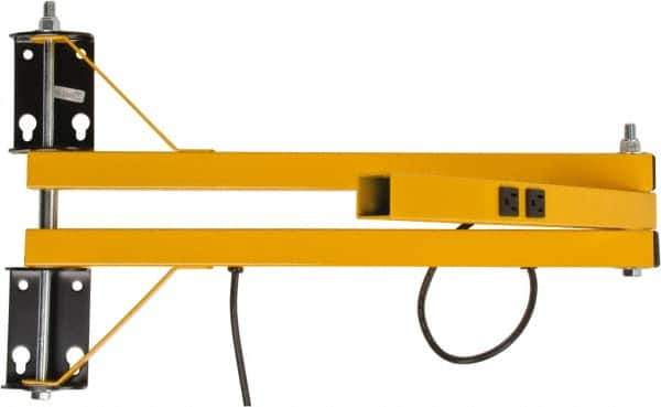 TPI - 40" Long, Steel Task & Machine Light Mounting Arm - Yellow, For Use with Dock Lights - Exact Tool & Supply