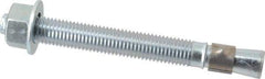 Red Head - 3/4 Inch Diameter, 3/4-10 Inch Thread, 7 Inch Overall Length, Grade 3, Wedge Expansion Concrete Anchor - Steel, Zinc Plated, 5-1/8 Inch Thread Length, Tie Wire Head, 3/4 Inch Drill - Exact Tool & Supply