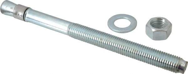 Red Head - 3/4" Diam, 3/4-10, 10" OAL, Grade 3, Wedge Expansion Concrete Anchor - Steel, Zinc Plated, 5-3/4" Thread Length, Tie Wire Head, 3/4" Drill - Exact Tool & Supply