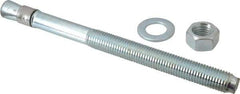 Red Head - 3/4" Diam, 3/4-10, 10" OAL, Grade 3, Wedge Expansion Concrete Anchor - Steel, Zinc Plated, 5-3/4" Thread Length, Tie Wire Head, 3/4" Drill - Exact Tool & Supply
