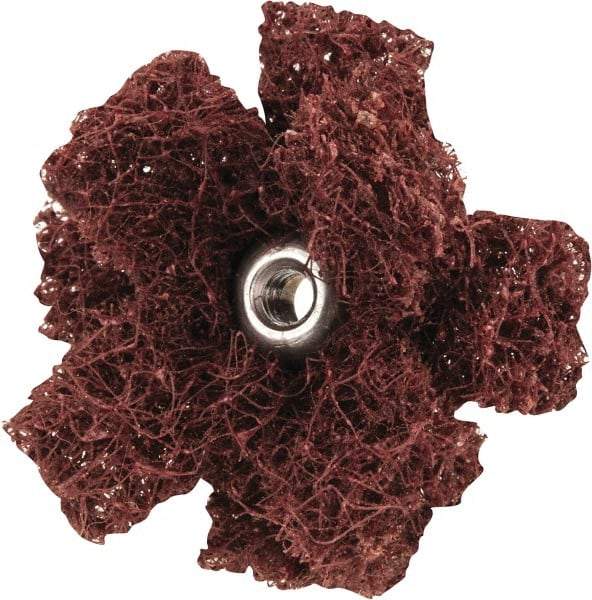 Merit Abrasives - 1-1/2" Diam Medium Density Cross Buff - 2 Plys, 8-32 Thread, Coarse Grade, 23,000 Max RPM - Exact Tool & Supply