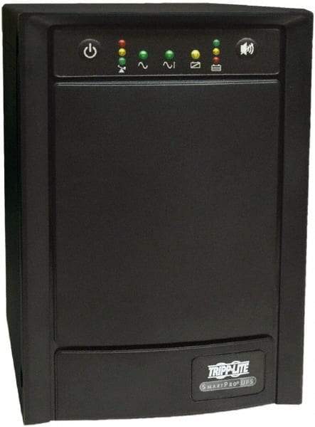 Tripp-Lite - 15 Amp, 750 VA, Tower Mount Line Interactive Backup Uninterruptible Power Supply - Backup 10 min with Full Load & 54-1/2 min with Half Load, 120 VAC Input & Output, 500 Watt Output, 1 Phases, 6 Outlets - Exact Tool & Supply