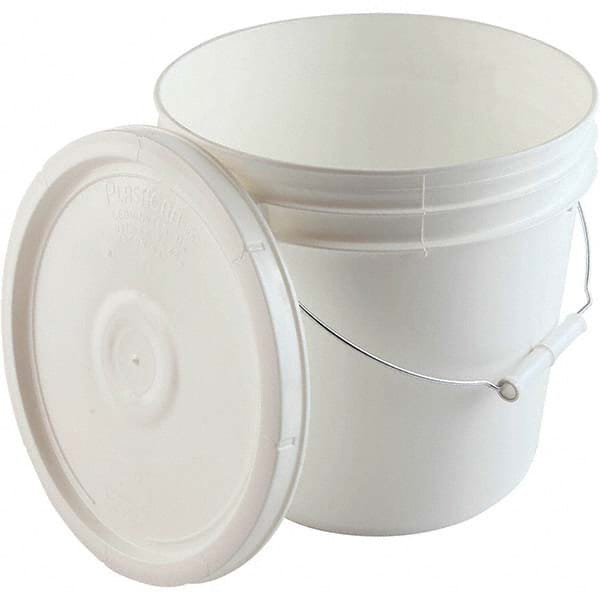 Dynalon Labware - 1 6-Piece 2 Gal 9.291" High, High-Density Polyethylene Round White Single Pail - Exact Tool & Supply