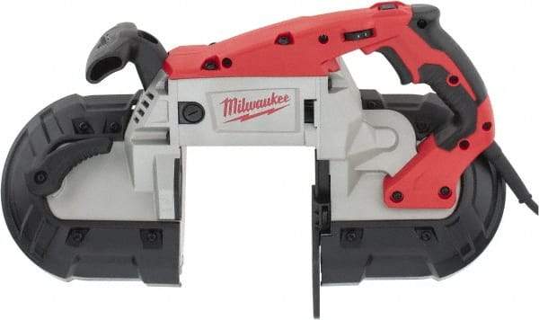 Milwaukee Tool - 120 Volt, Electric Handheld Bandsaw - 5 Inch (Round) and 5 x 5 Inch (Rectangular) Depth of Cut, 380 SFPM, 11 Amp - Exact Tool & Supply