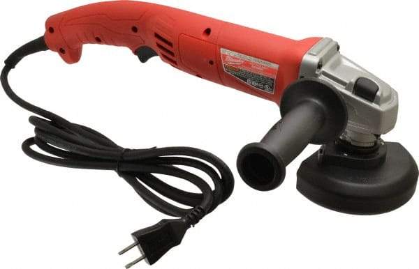 Milwaukee Tool - 4-1/2" Wheel Diam, 11,000 RPM, Corded Angle & Disc Grinder - 5/8-11 Spindle, 120 Volts, 11 Amps - Exact Tool & Supply