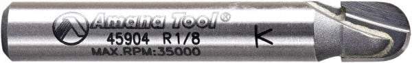 Amana Tool - 1/4" Cut Diam, 1/4" Length of Cut, 2 Flute Core Box Edge Profile Router Bit - Carbide-Tipped, 1/4" Shank Diam, 1-5/8" OAL, Uncoated - Exact Tool & Supply
