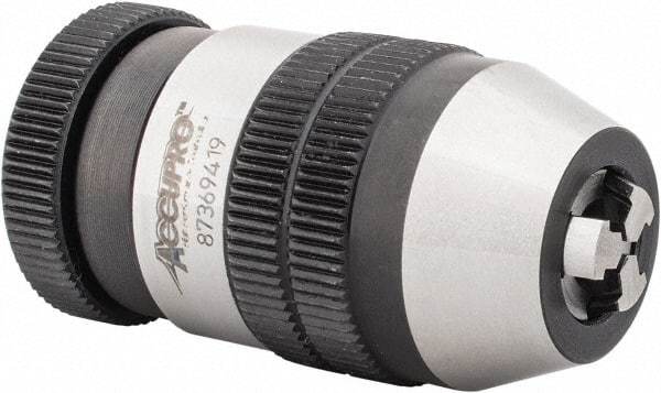 Accupro - JT0, 1/64 to 1/8" Capacity, Tapered Mount Drill Chuck - Keyless, 24.5mm Sleeve Diam, 44mm Open Length - Exact Tool & Supply
