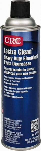 CRC - 19 Ounce Aerosol Electrical Grade Cleaner/Degreaser - 37,500 Volt Dielectric Strength, Nonflammable, Food Grade - Exact Tool & Supply