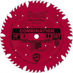 Freud - 10" Diam, 5/8" Arbor Hole Diam, 50 Tooth Wet & Dry Cut Saw Blade - Carbide-Tipped, Standard Round Arbor - Exact Tool & Supply