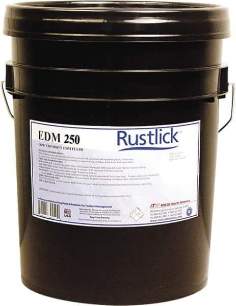 Rustlick - Rustlick EDM-250, 5 Gal Pail EDM/Dielectric Fluid - Straight Oil, For Electric Discharge Machining - Exact Tool & Supply