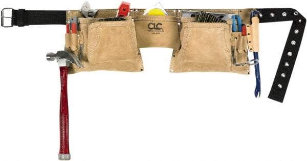 CLC - 29 to 49" Waist Apron - 12 Pocket, Tan, Leather - Exact Tool & Supply