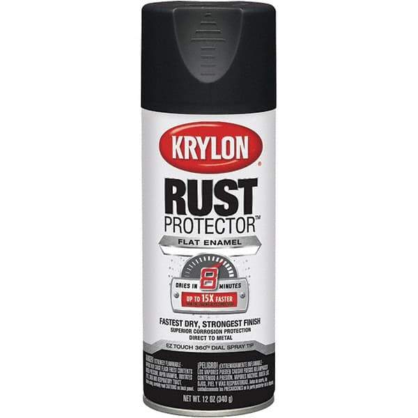 Krylon - 12 oz Black Automotive Heat Resistant Paint - Flat Finish, Comes in Aerosol Can - Exact Tool & Supply