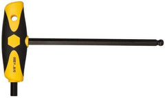 Wiha - 3/8" Hex, T-Handle Cushion Grip, Ball End Hex Key - 7-29/32" OAL, Inch System of Measurement - Exact Tool & Supply
