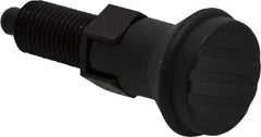 Gibraltar - 3/8-24, 15mm Thread Length, 5mm Plunger Diam, Lockout Knob Handle Indexing Plunger - Plunger Style C, 17mm Body Length, 47mm OAL, Steel - Exact Tool & Supply
