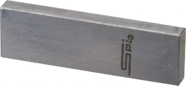 SPI - 0.124" Rectangular Steel Gage Block - Accuracy Grade AS-1, Includes NIST Traceability Certification - Exact Tool & Supply