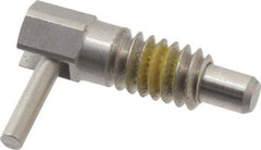 Vlier - 1/4-20 Thread, 1/2" Thread Length, 0.16" Plunger Diam, 0.12 Lb Init to 0.5 Lb Final End Force, Stainless Steel Locking L Handle Plunger - 3/4" Body Length, 1/2" Length Under Head, Locking Element, 0.2" Plunger Projection - Exact Tool & Supply