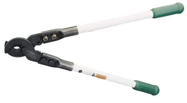 Greenlee - 25-1/2" OAL, 1,000 MCM Capacity, Cable Cutter - Round Head, Rubber Handle - Exact Tool & Supply
